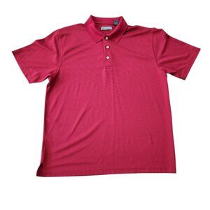 CUBAVERA Polo Shirt Red Short Sleeve Polyester Golf Active Mens XL